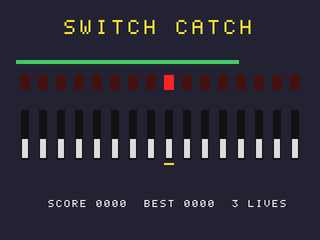 Switch Catch (board only) on a Basys 3 FPGA (VGA screen)