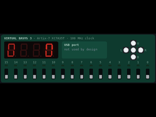 LED Ping-Pong (two players) on a Basys 3 FPGA (VGA screen)